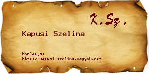 Kapusi Szelina névjegykártya